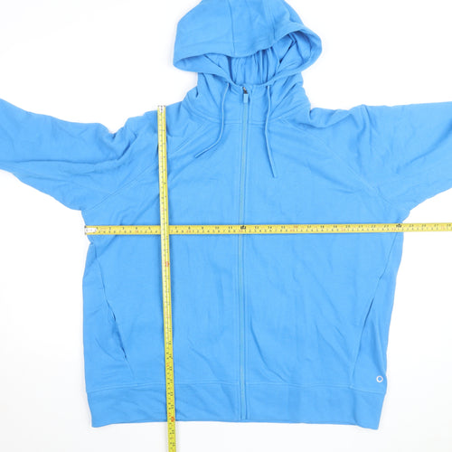 Marks and Spencer Mens Blue Full Zip Hoodie Size L Cotton