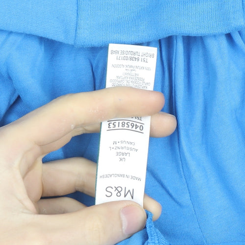 Marks and Spencer Mens Blue Full Zip Hoodie Size L Cotton