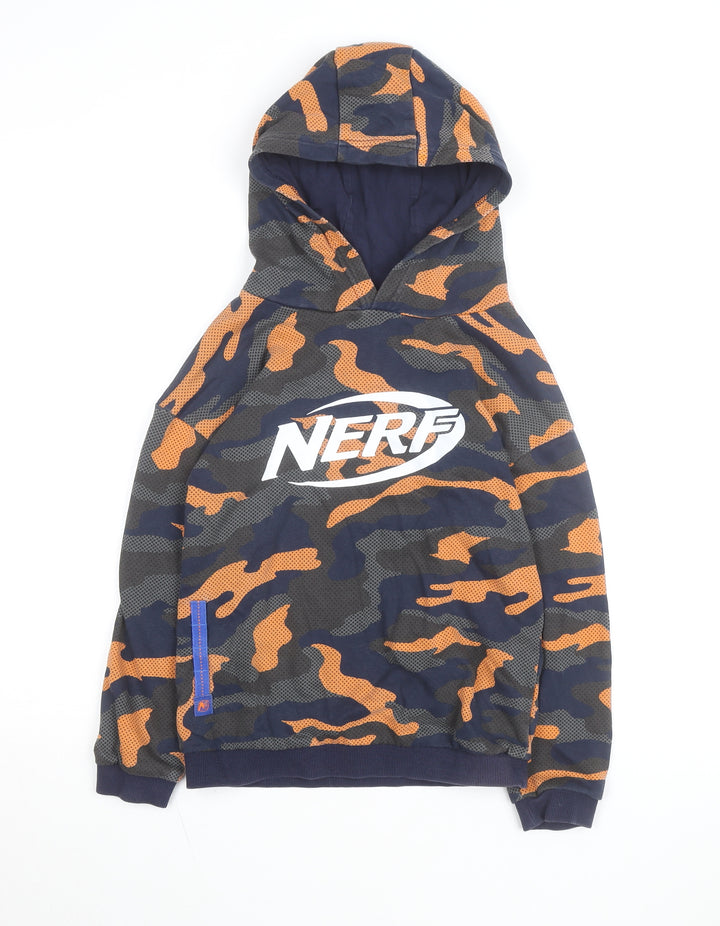 Tu Nerf Boys Blue Camo Pullover Hoodie 10 Years Cotton Blend