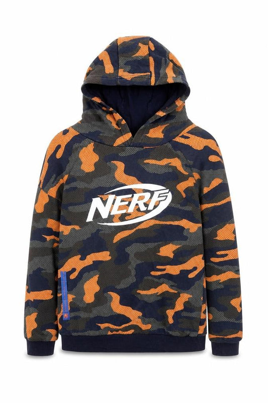 Tu Nerf Boys Blue Camo Pullover Hoodie 10 Years Cotton Blend