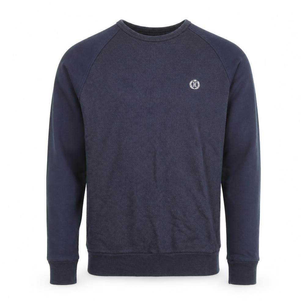 Front view of Henri Lloyd Men's Blue Regular Fit Cotton Crew Neck Sweatshirt, size S