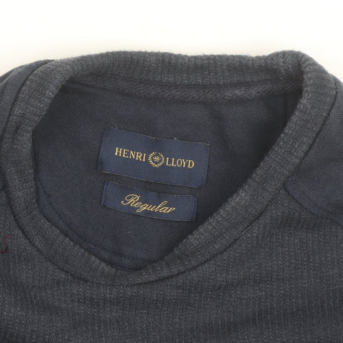 Henri Lloyd Men's Blue Regular Fit Cotton Crew Neck Sweatshirt Size S