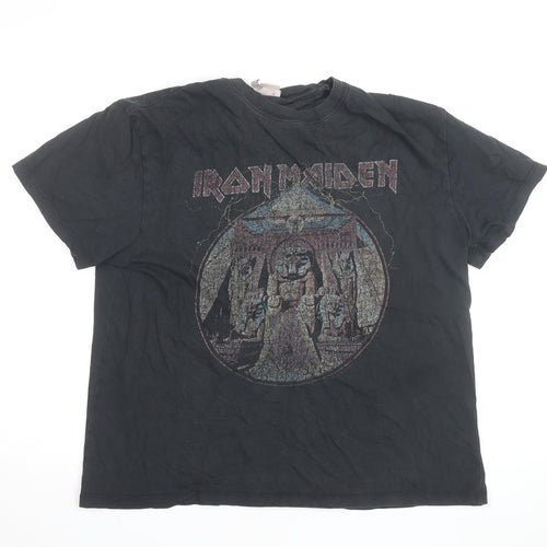 H&M Men’s Black Iron Maiden Graphic Band T-Shirt Size L