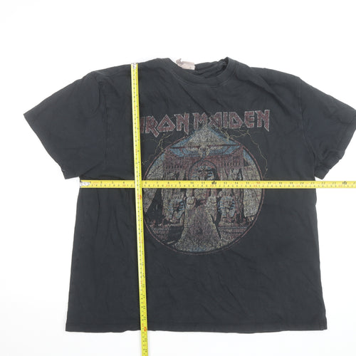 H&M Men’s Black Iron Maiden Graphic Band T-Shirt Size L