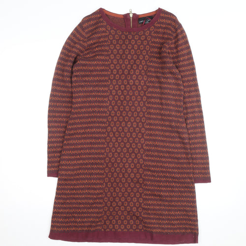 Cynthia Rowley Women's Red Geometric Knit Shift Dress Size M
