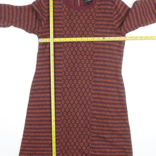 Cynthia Rowley Women's Red Geometric Knit Shift Dress Size M