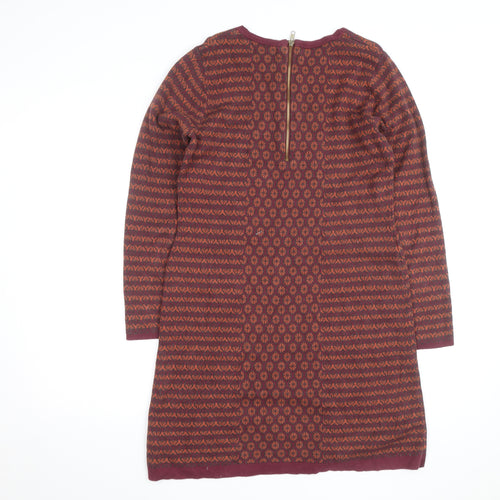 Cynthia Rowley Women's Red Geometric Knit Shift Dress Size M