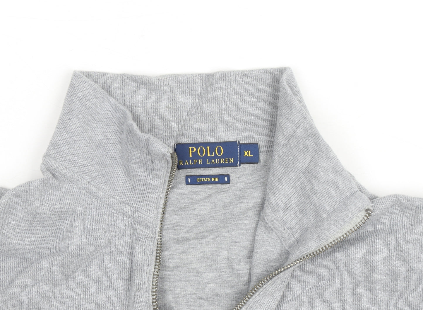 Ralph Lauren Men's Grey XL Track Jacket Full Zip Cotton Estate Rib