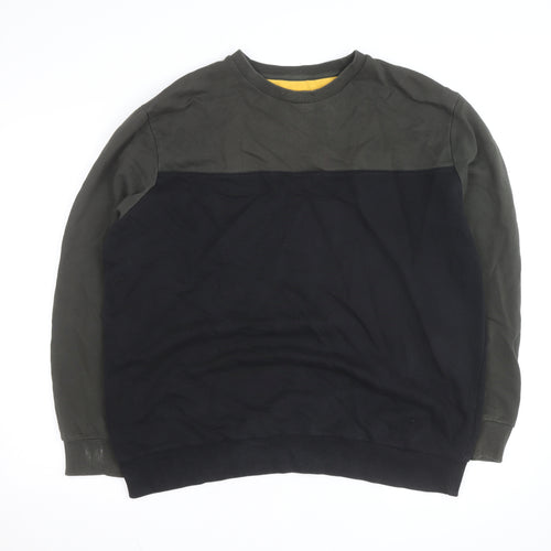 KAFT Mens Green and Black XL Crew Neck Cotton Sweatshirt