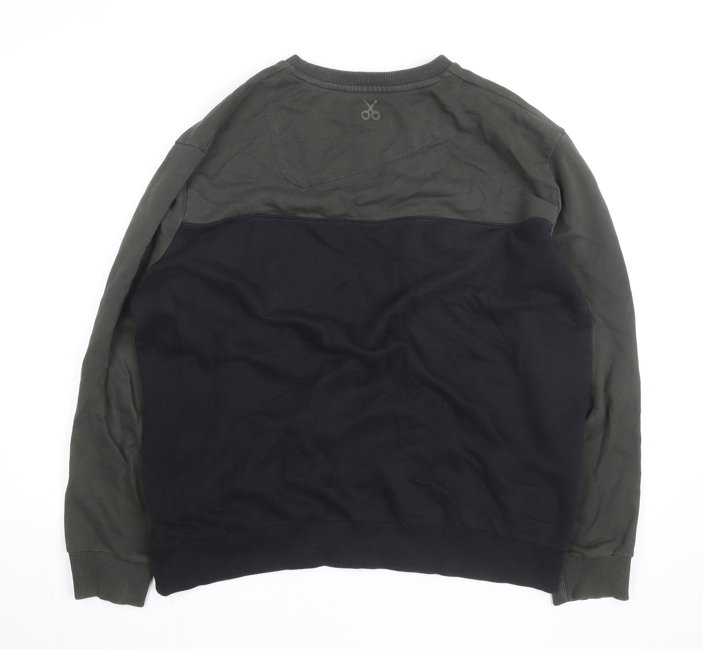 KAFT Mens Green and Black XL Crew Neck Cotton Sweatshirt