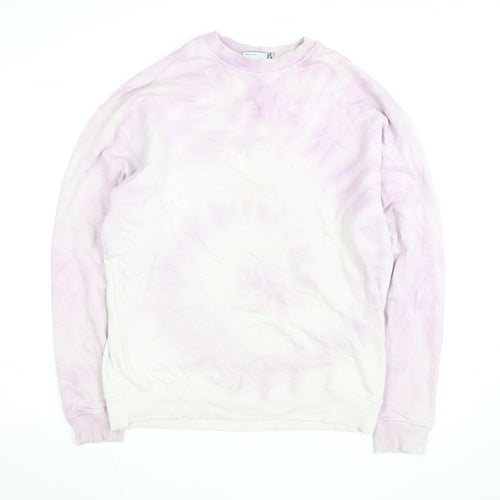 ASOS DESIGN Men's Pink Tie Dye Crew Neck Sweatshirt XS