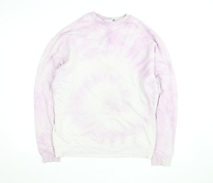 ASOS DESIGN Men's Pink Tie Dye Crew Neck Sweatshirt XS