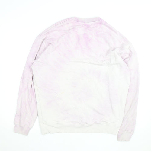 ASOS DESIGN Men's Pink Tie Dye Crew Neck Sweatshirt XS