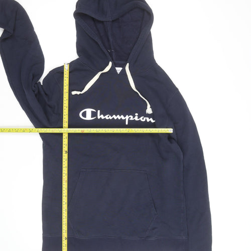Champion Men's Blue Pullover Hoodie M Logo Fleece Sweatshirt