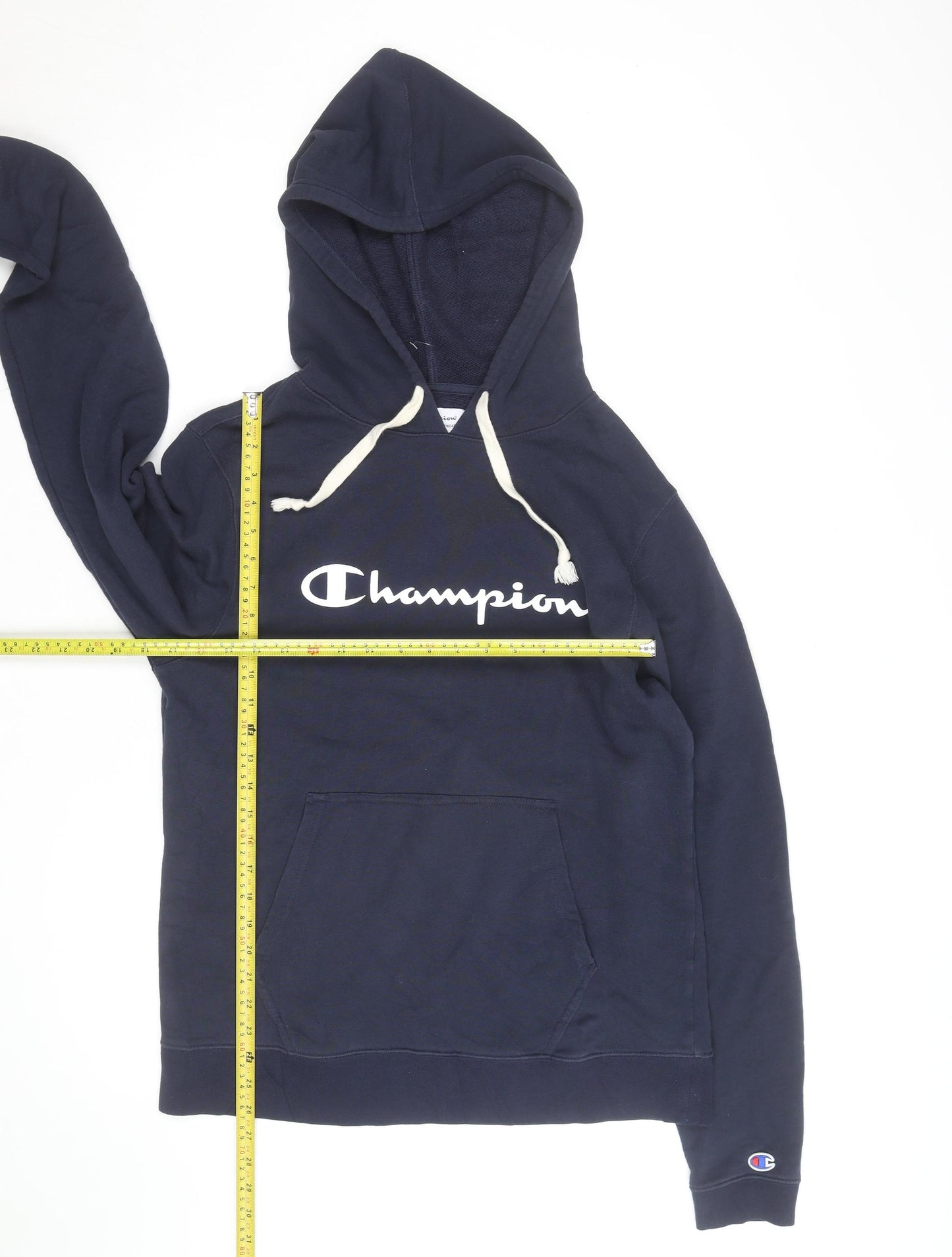 Champion Men's Blue Pullover Hoodie M Logo Fleece Sweatshirt