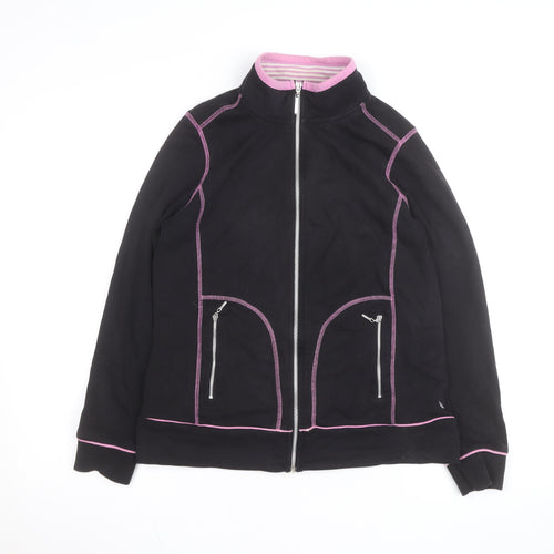 Maine New England Womens Black Track Jacket Size 14 Full Zip Activewear