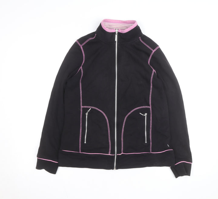 Maine New England Womens Black Track Jacket Size 14 Full Zip Activewear