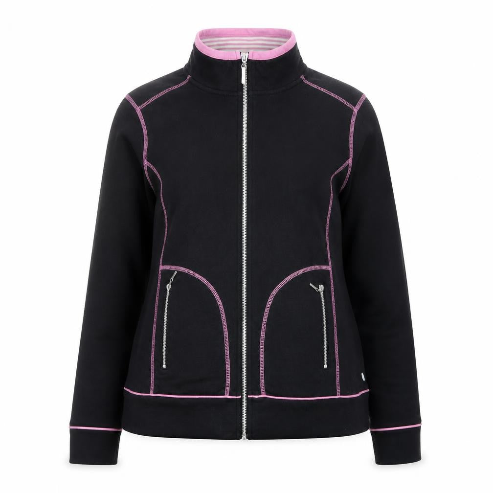 Maine New England Womens Black Track Jacket Size 14 Full Zip Activewear