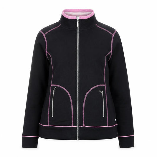 Maine New England Womens Black Track Jacket Size 14 Full Zip Activewear