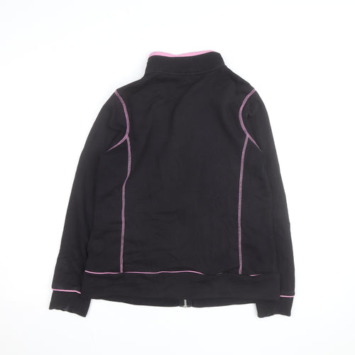Maine New England Womens Black Track Jacket Size 14 Full Zip Activewear