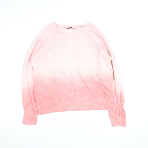 Marks and Spencer Women Pink Ombre Cotton Pullover Sweatshirt Size 12