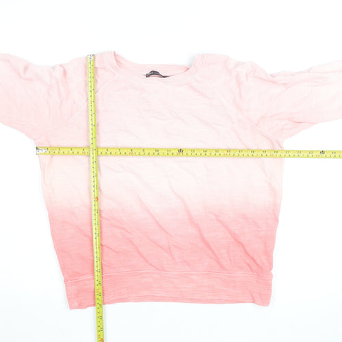Marks and Spencer Women Pink Ombre Cotton Pullover Sweatshirt Size 12