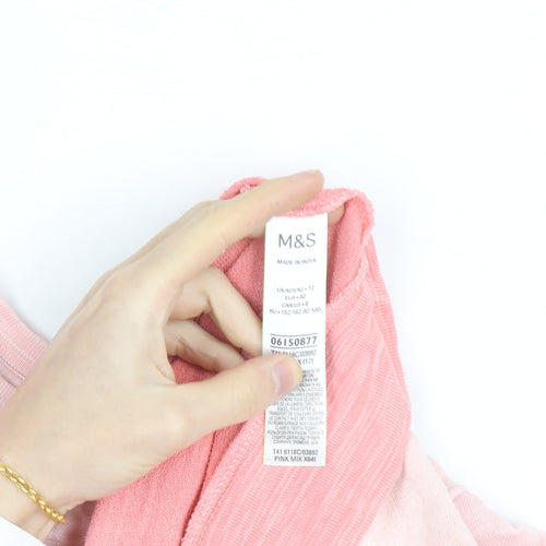 Marks and Spencer Women Pink Ombre Cotton Pullover Sweatshirt Size 12