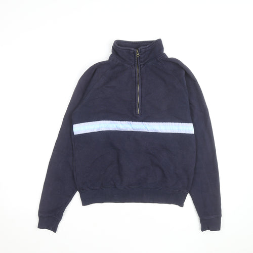 Goose & Gander Men Blue 1/4 Zip Fleece Sweatshirt L