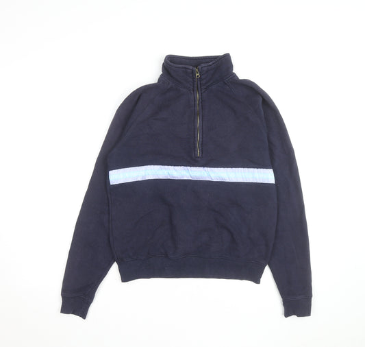 Goose & Gander Men Blue 1/4 Zip Fleece Sweatshirt L
