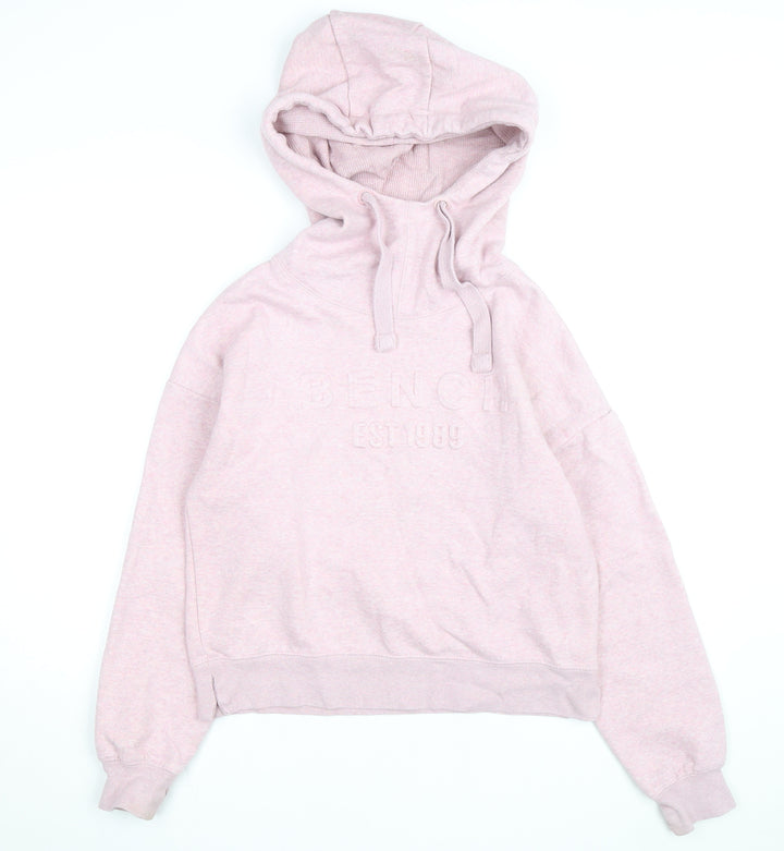 Bench Womens Pink Hoodie Size 10 Pullover Cotton Blend Casual