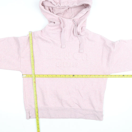 Bench Womens Pink Hoodie Size 10 Pullover Cotton Blend Casual