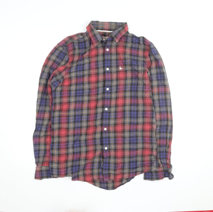 Jack Wills Men's Multicoloured Plaid Flannel Button-Up Shirt Size S