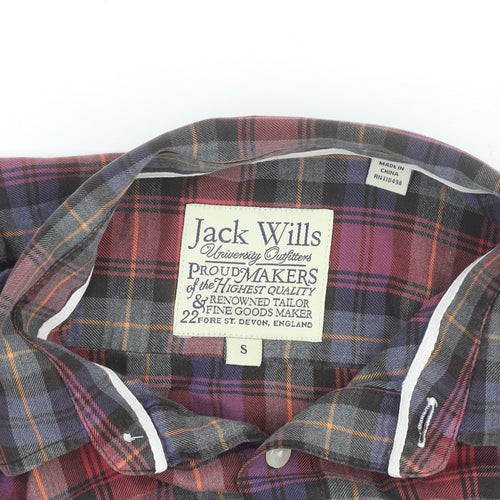 Jack Wills Men's Multicoloured Plaid Flannel Button-Up Shirt Size S