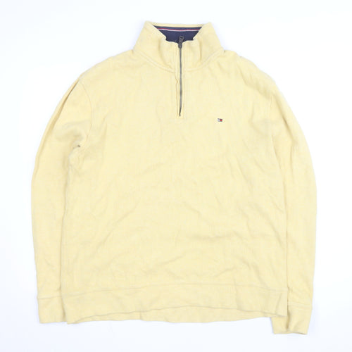 Tommy Hilfiger Men's Beige Cotton 1/2 Zip Basic Jacket L