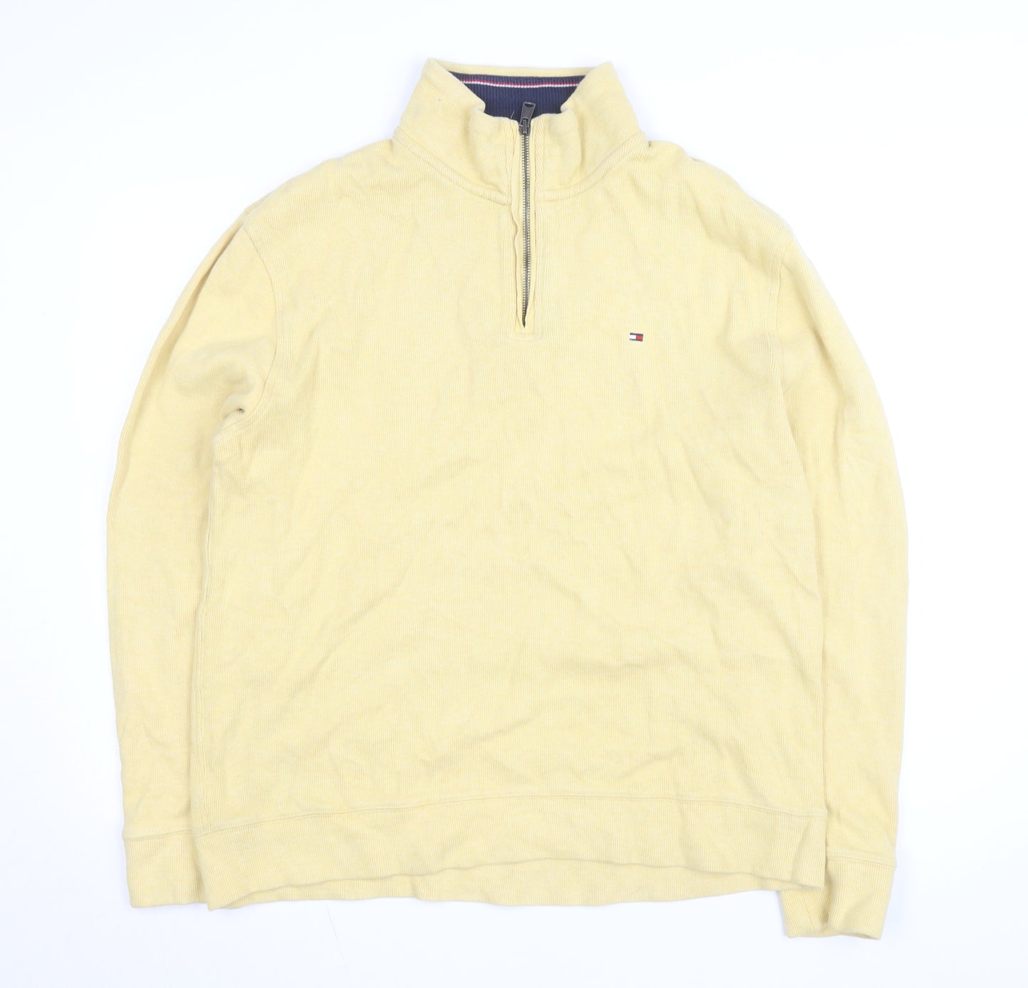 Tommy Hilfiger Men's Beige Cotton 1/2 Zip Basic Jacket L