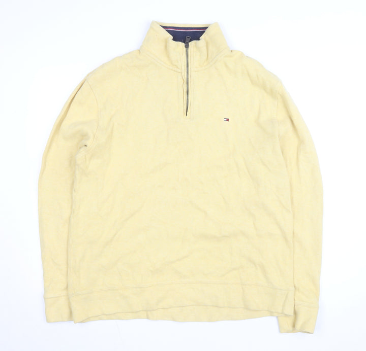 Tommy Hilfiger Men's Beige Cotton 1/2 Zip Basic Jacket L