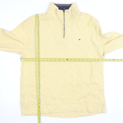 Tommy Hilfiger Men's Beige Cotton 1/2 Zip Basic Jacket L
