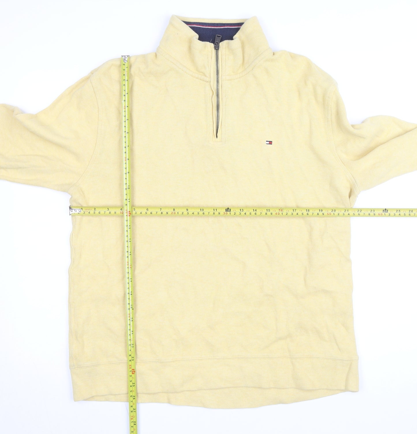 Tommy Hilfiger Men's Beige Cotton 1/2 Zip Basic Jacket L