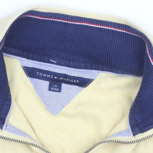 Tommy Hilfiger Men's Beige Cotton 1/2 Zip Basic Jacket L
