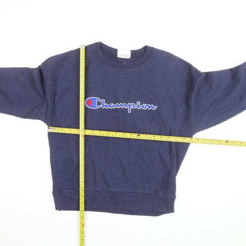 Champion Men's Blue Medium Reverse Weave Crew Neck Sweatshirt