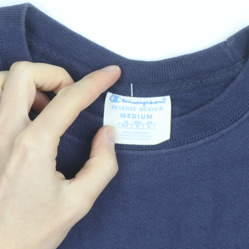Champion Men's Blue Medium Reverse Weave Crew Neck Sweatshirt