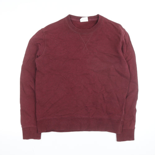 Marks and Spencer Men's Red Cotton Crew Neck Pullover Sweatshirt Size S