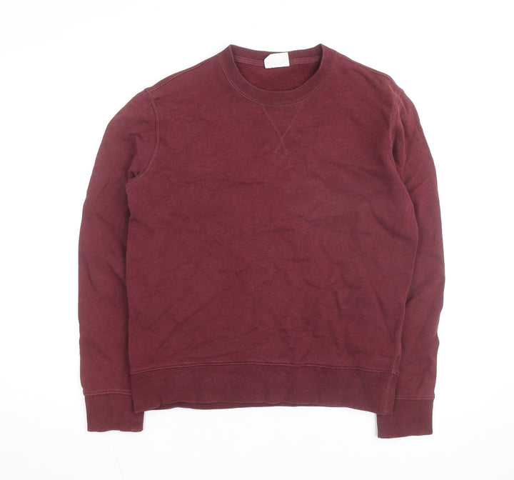 Marks and Spencer Men's Red Cotton Crew Neck Pullover Sweatshirt Size S