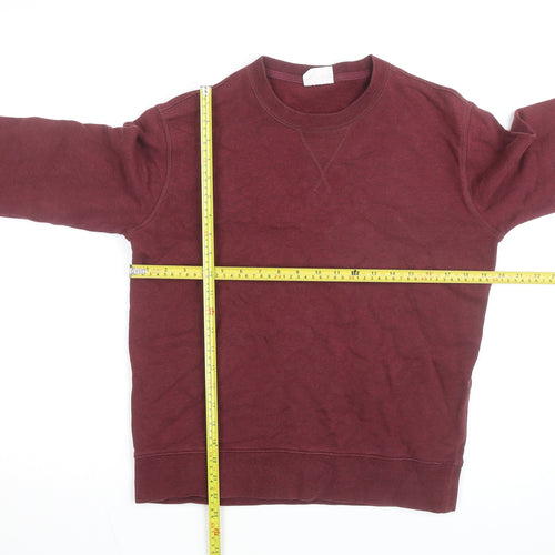 Marks and Spencer Men's Red Cotton Crew Neck Pullover Sweatshirt Size S