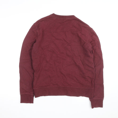 Marks and Spencer Men's Red Cotton Crew Neck Pullover Sweatshirt Size S