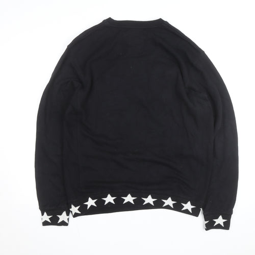 DGK Men's Black Medium Crew Neck Sweatshirt with Star Trim