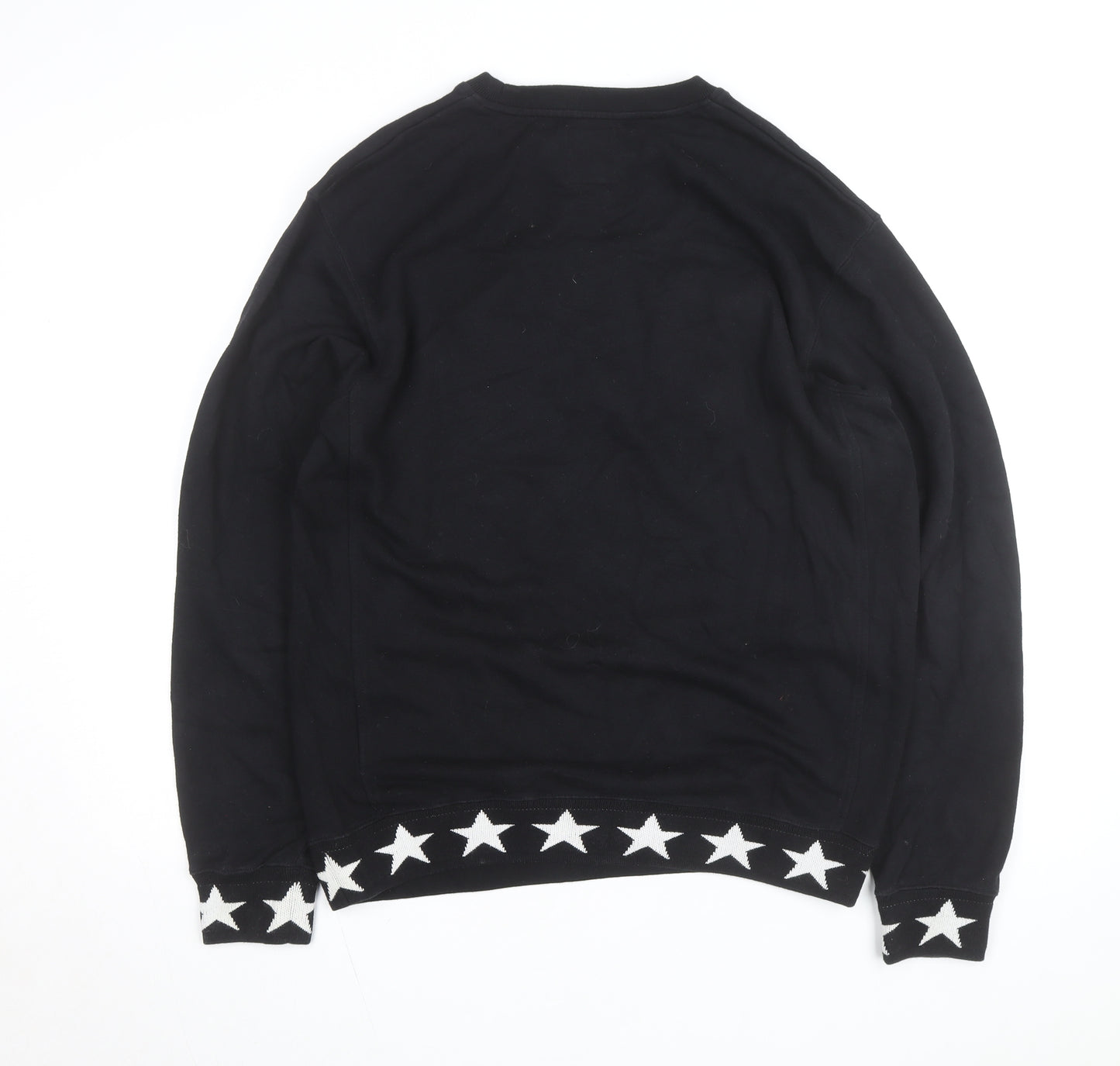 DGK Men's Black Medium Crew Neck Sweatshirt with Star Trim
