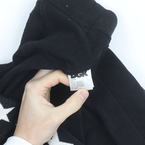 DGK Men's Black Medium Crew Neck Sweatshirt with Star Trim