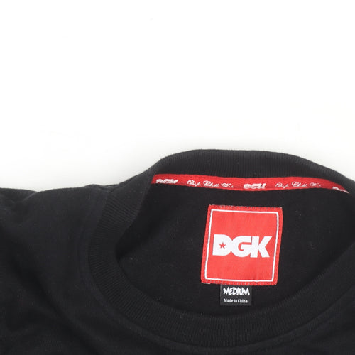 DGK Men's Black Medium Crew Neck Sweatshirt with Star Trim