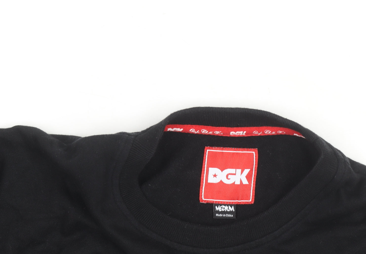 DGK Men's Black Medium Crew Neck Sweatshirt with Star Trim